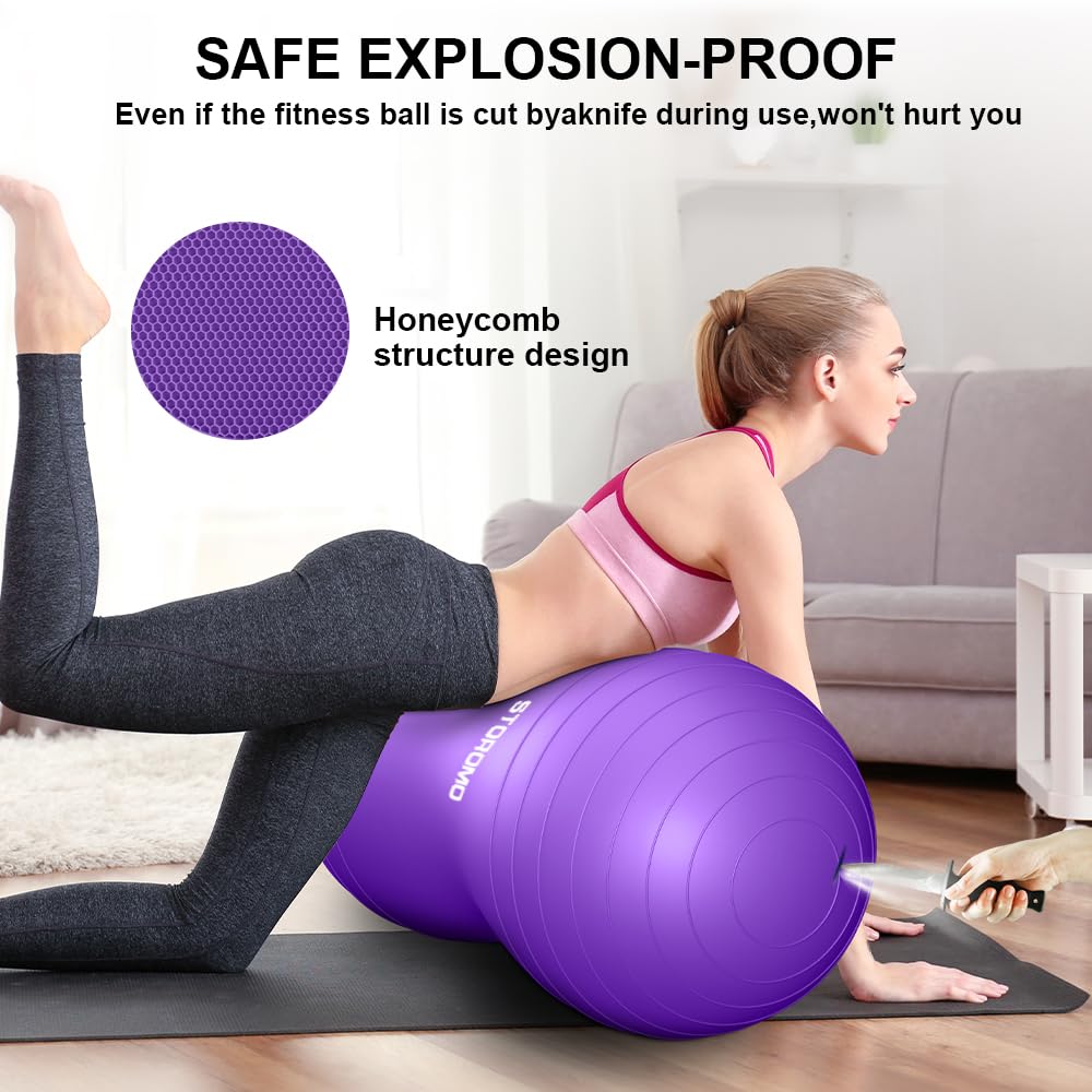 Anti-Burst Erdnussball, aktiver Wackelsitz für Kinder, für Arbeit, Therapie, Kinder mit ADHS – umweltfreundlicher Geburtsball für Schwangerschaft, Physiotherapie und Bewegung – mit Pumpe