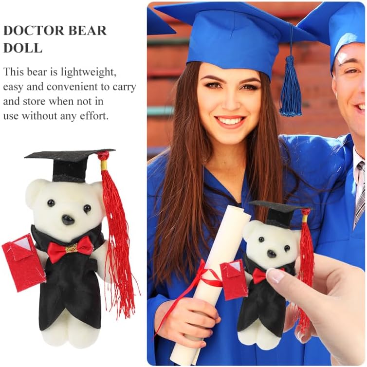 Luxshiny 8Pcs Graduation Bears Mini Stuffed Animals Set DIY Bear Bouquet Ornaments Small Dolls for Graduation Season Decorations, 5.11 X 2.36 X 1.97 Inch