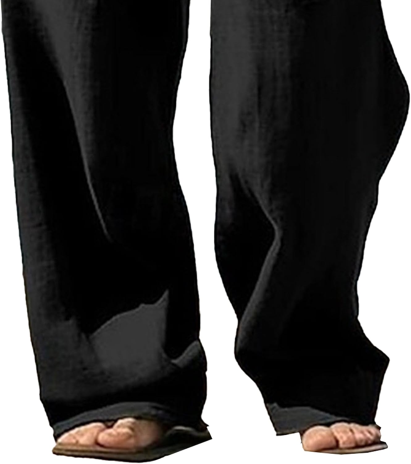 DGHM-JLMY Men's Casual Wide-Legged Fashion Sweatpants Versatile Draped Baggy Pants Essential Solid Color Business Trousers