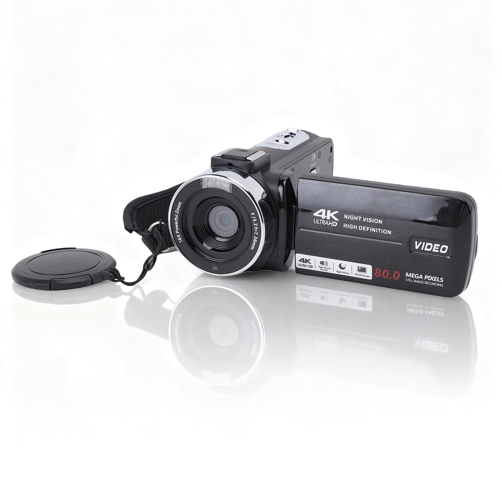 4K Video Camera Camcorder, Ultra HD 80MP Vlogging Camera, 18X Digital Zoom, 3.0" 270 Degree Rotation Screen, LED Flash, 9 Filming Modes, WiFi, 1500mAh-picture-15