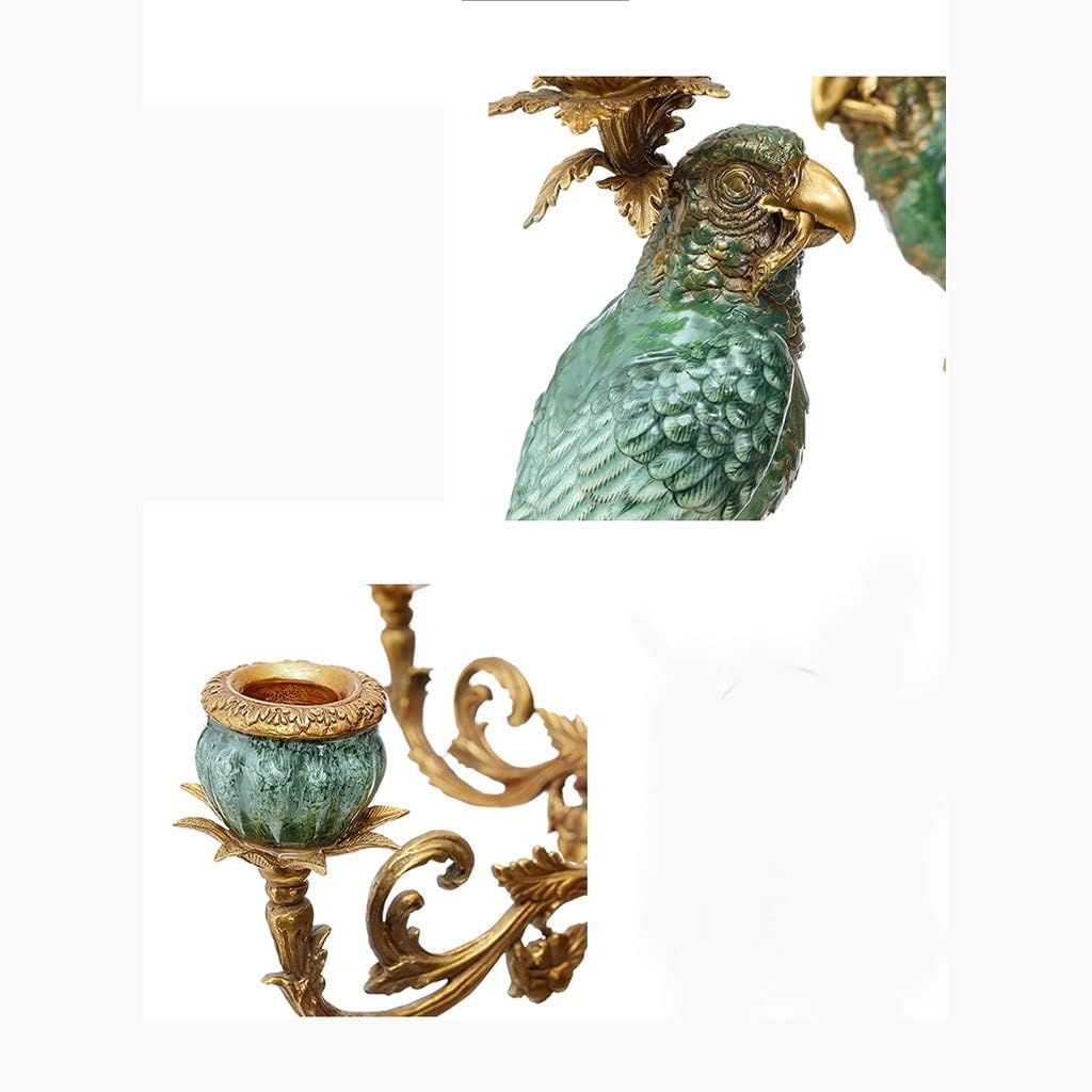 Votive Candle Holders Nordic Candelabra Five-Headed Candle Holder Handicraft Home Study Copper with Porcelain Decoration Luxury Fireplace Entrance Ornament Dining Room Decor