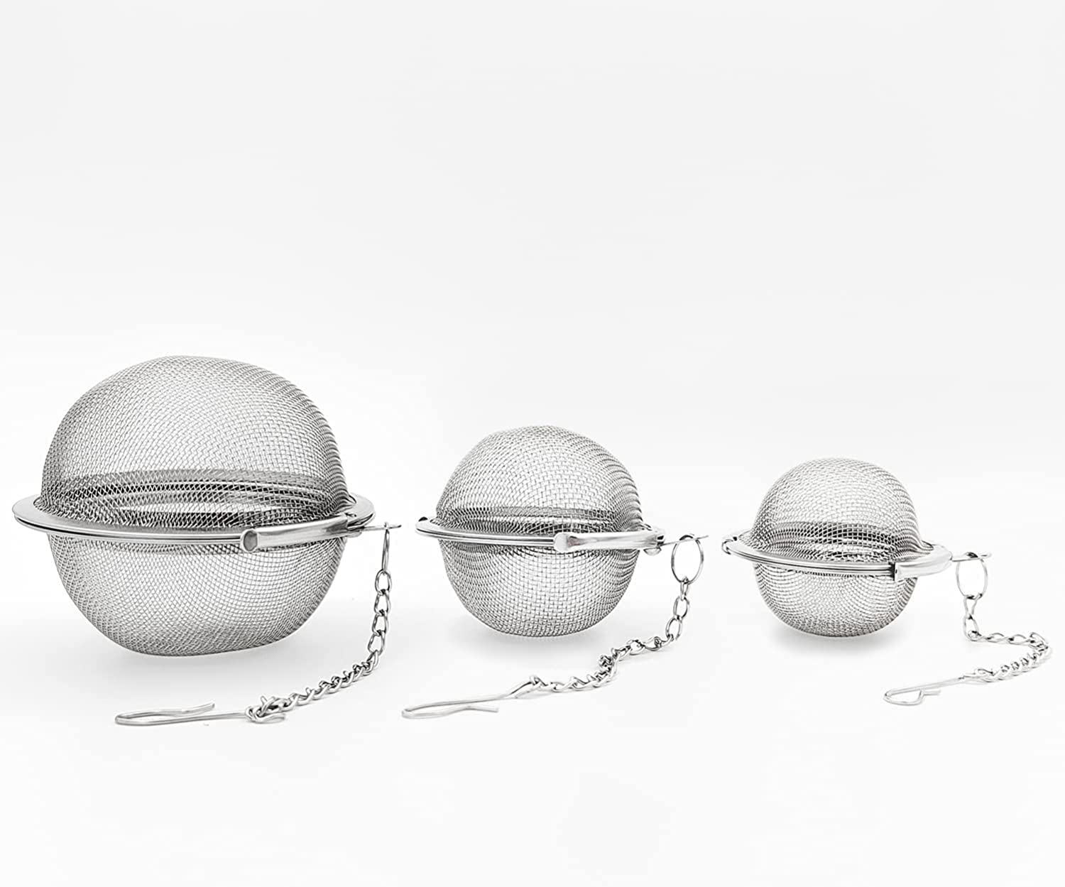 IAZO Stainless Steel Mesh Tea Ball, Tea Infuser Strainers Twist-Lock Spice Ball Chained Lid Sphere Mesh for Tea Strainer, Herb, Spice, Soup Filter Kitchen Tools (S-M-L Pack 0F 3) (B0CSD4HV3C) Amazon Price History, Amazon Price Tracker