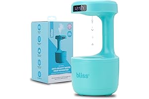 Bliss Humidifier - Ultrasonic Humidifier with Water Drop Backflow, LED Clock Display...