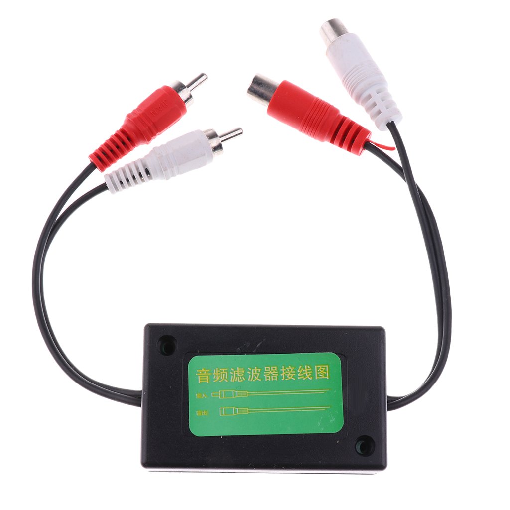 Universal Car 2 RCA to 2 RCA Stereo Ground Loop Isolator Audio Filter 2
