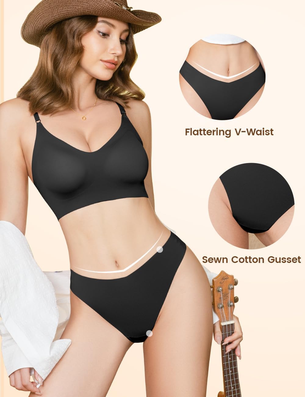 Seamless Thong Women with Cotton Sewn Gusset Mid Waist V-Shaped No Show Panties Cheeky Invisible Ladies Underwear - Image 3