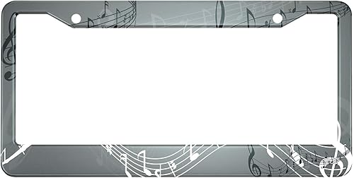 Miniatura 11 de HOSNYE - Marco de placa para automóvil con bandera de carrera, tablero ajedrezado vintage, cubierta de metal para placas frontales, marco de placa