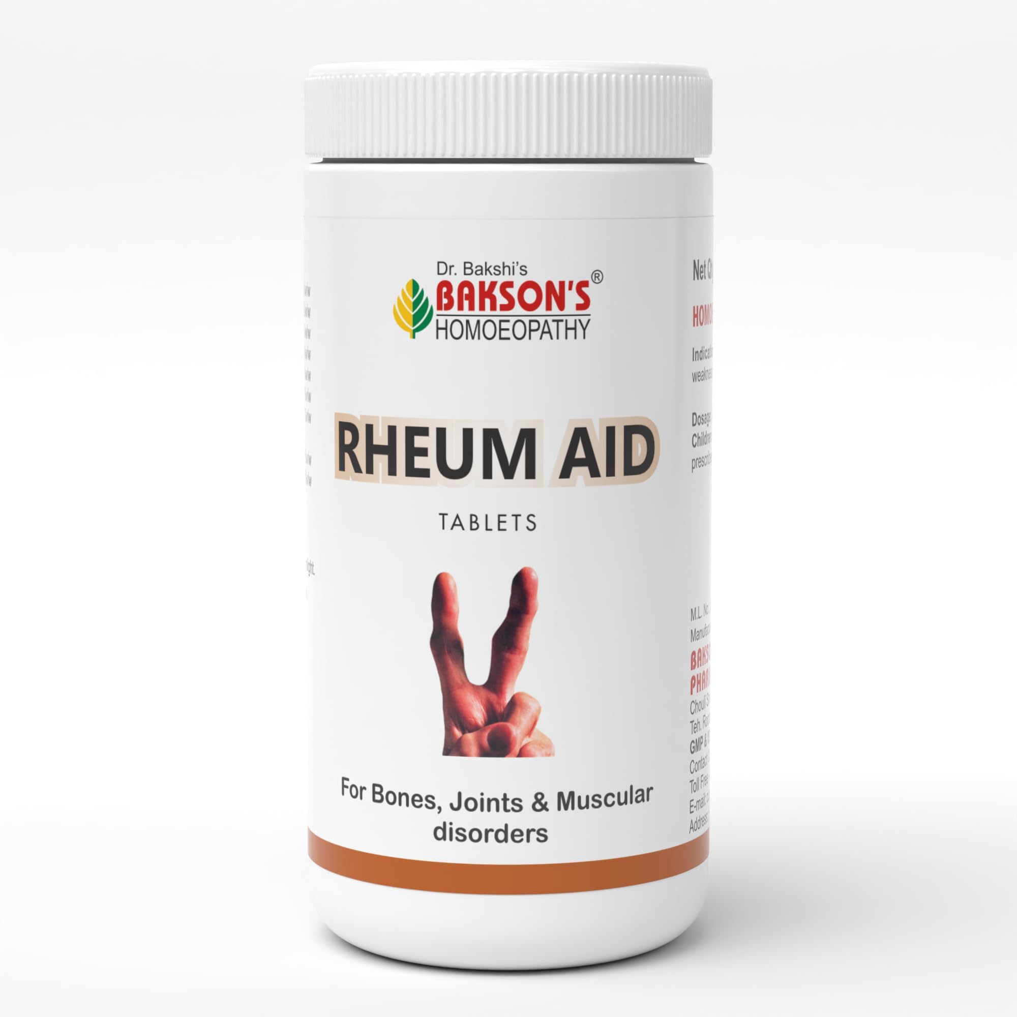 Dr. Bakshi's BAKSON'S HOMOEOPATHY Rheum Aid Tablets | Provides Relief From Joint Pains, Muscular Weakness & Fatigue, 200 Tablets