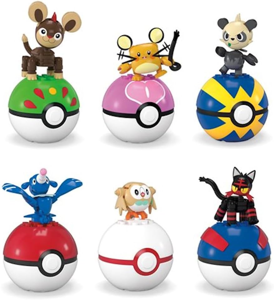 Mega Construx Pokemon Pokeball Collection, Series 21, Set of 6 Different Balls with Character Figures, Ages 6+ FPM00-963M