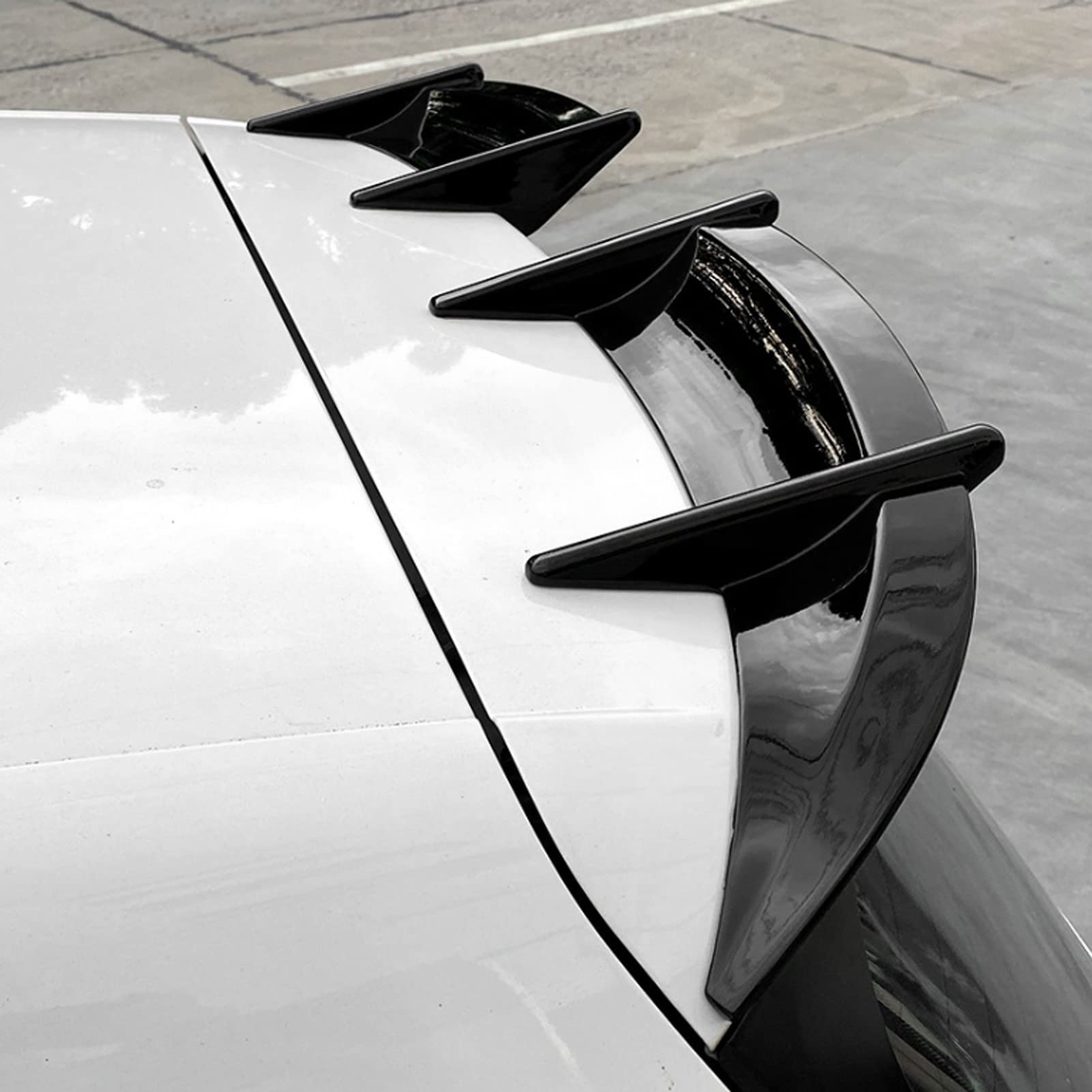 Spoiler Posteriore, Spoiler per Bagagliaio Posteriore per Auto Stile AK, Ala per Coperchio dello Spoiler Posteriore con Riduzione della Pressione ABS Compatibile con i Modelli (Nero lucido)