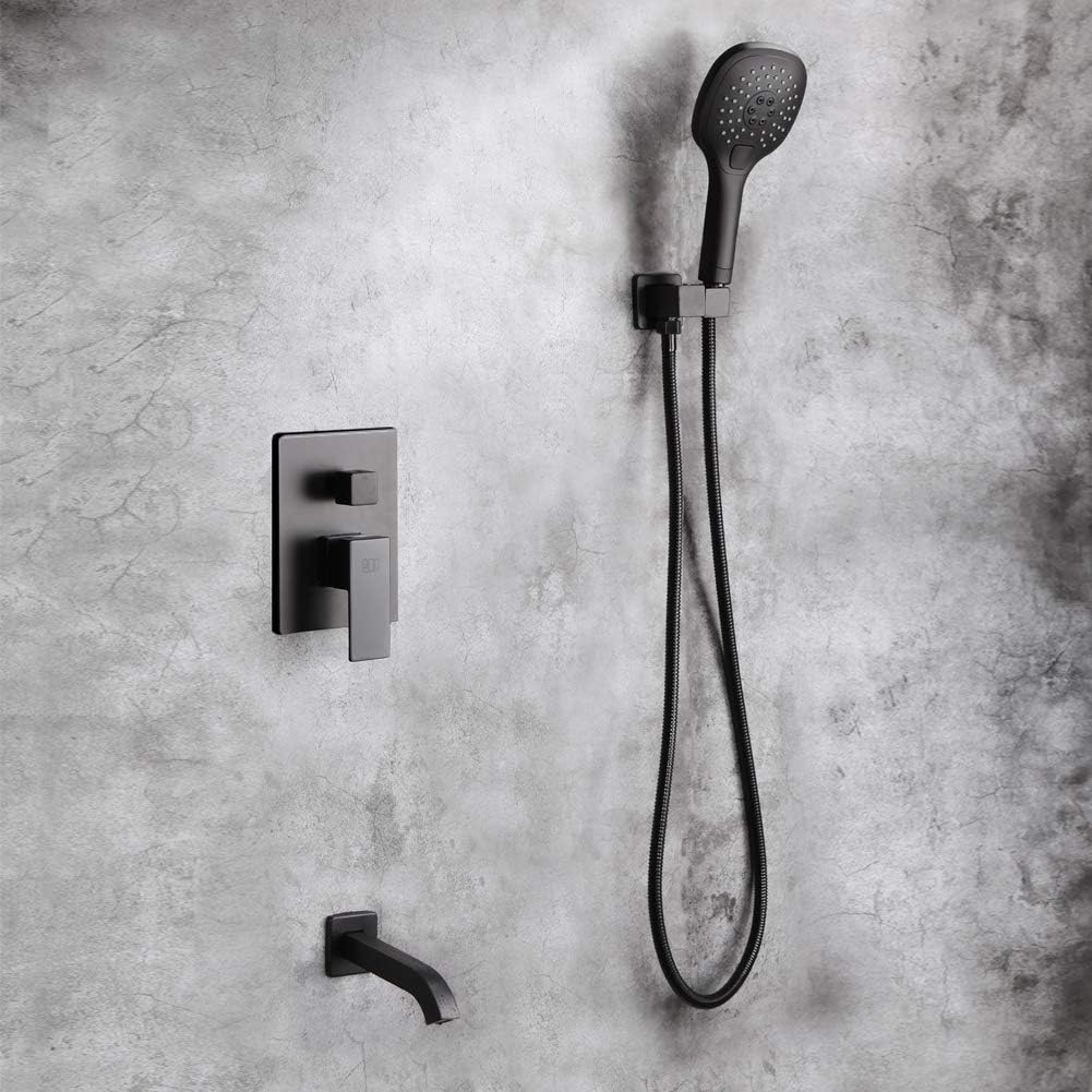 50% оƒƒ Dіѕсоunt Matte Black Wall Mounted Tub Faucet with Hand Shower, Wall Mount Bathroom Tub Filler Spout Single Handle Solid Brass Bathtub Faucet with Handheld Shower for Bath Lоwеѕt Prісе Matte Black Wall Mounted Tub Faucet with Hand Shower, Wall Mount Bathroom Tub Filler Spout Single Handle Solid Brass Bathtub Faucet with Handheld Shower for Bath