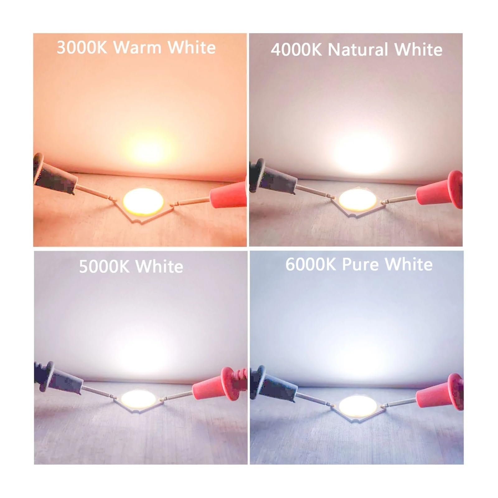 Generico Chip LED a diodi emettitori di luce COB da 15 pezzi 10W 20W 30W 40W 50W 19 * 19mm CRI≥90(6000K Pure White,40W 15pcs)
