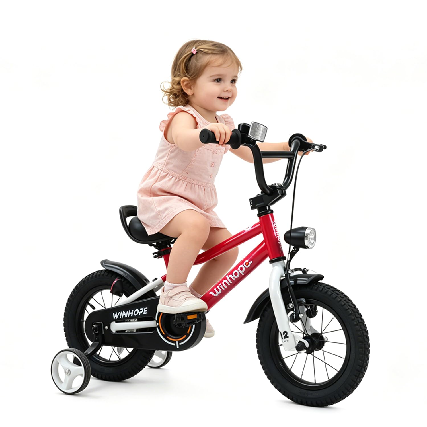 WinHope Kids Bike with Headlight, 12-20 Inch Pedal Bike for 2-12 Boys Girls | Dual Brake…