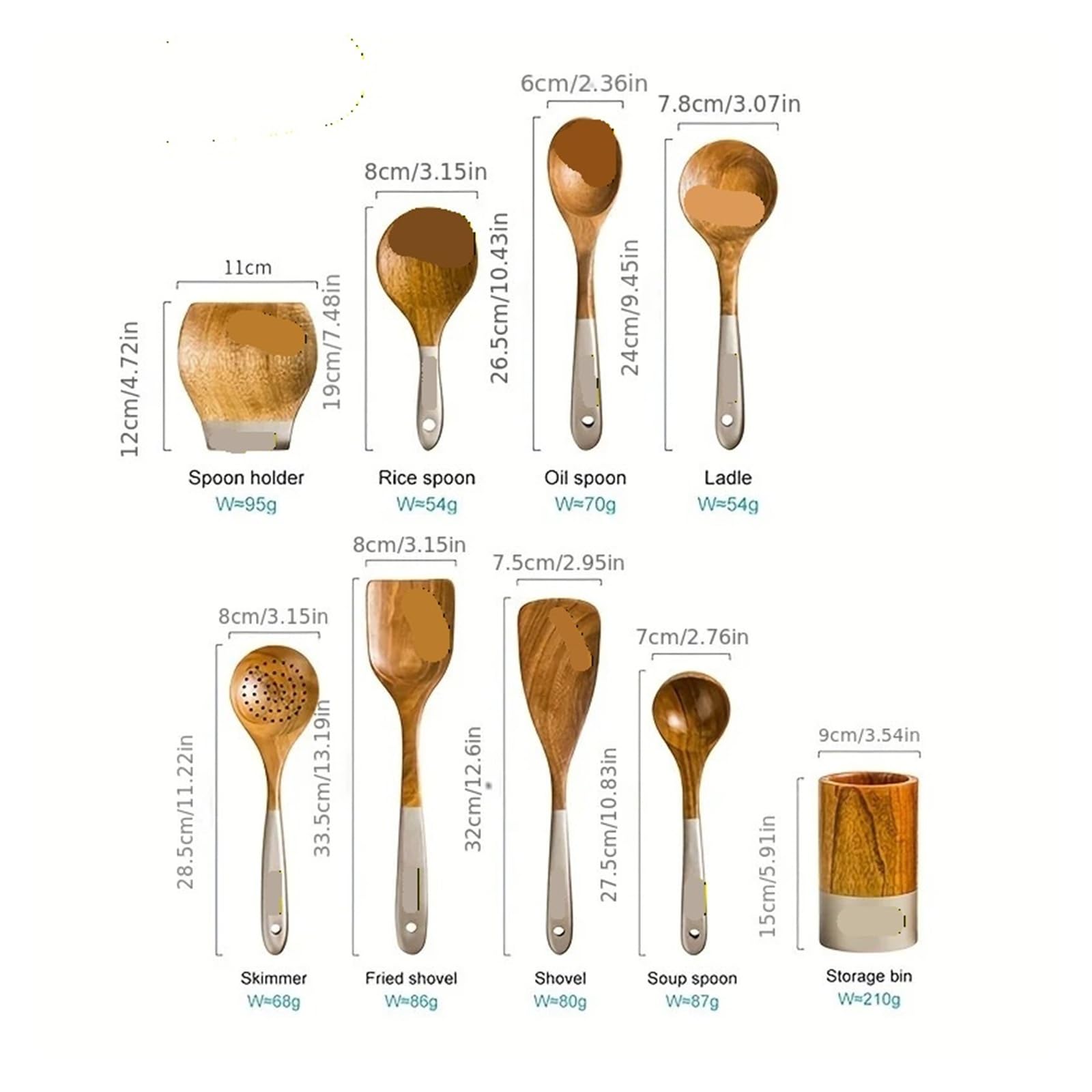 9 cucharas de madera for utensilios cocina(6pcsModel Y 2025-2026)