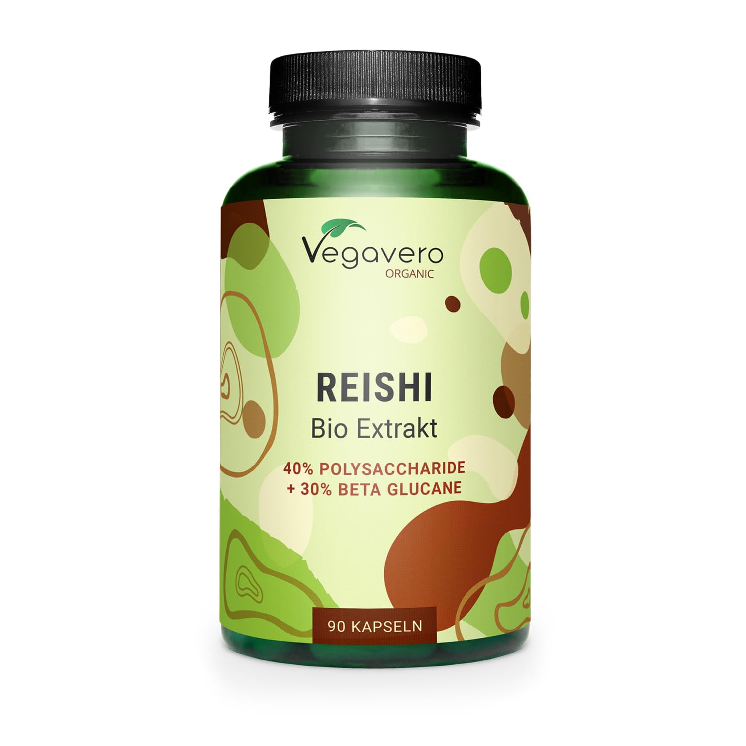 Reishi BIO Vegavero® | 18.000 mg (Extrait 15:1) | 40% Polysaccharides + 30% Bêta-Glucanes | Sans Additifs | VEGAN