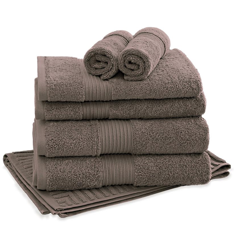 aztex Bliss Pima Cotton Luxury Bath Towel Set With 2 x Face Cloths, 2 x Hand Towels, 2 x Bath Towels, 1 x Bath Mat