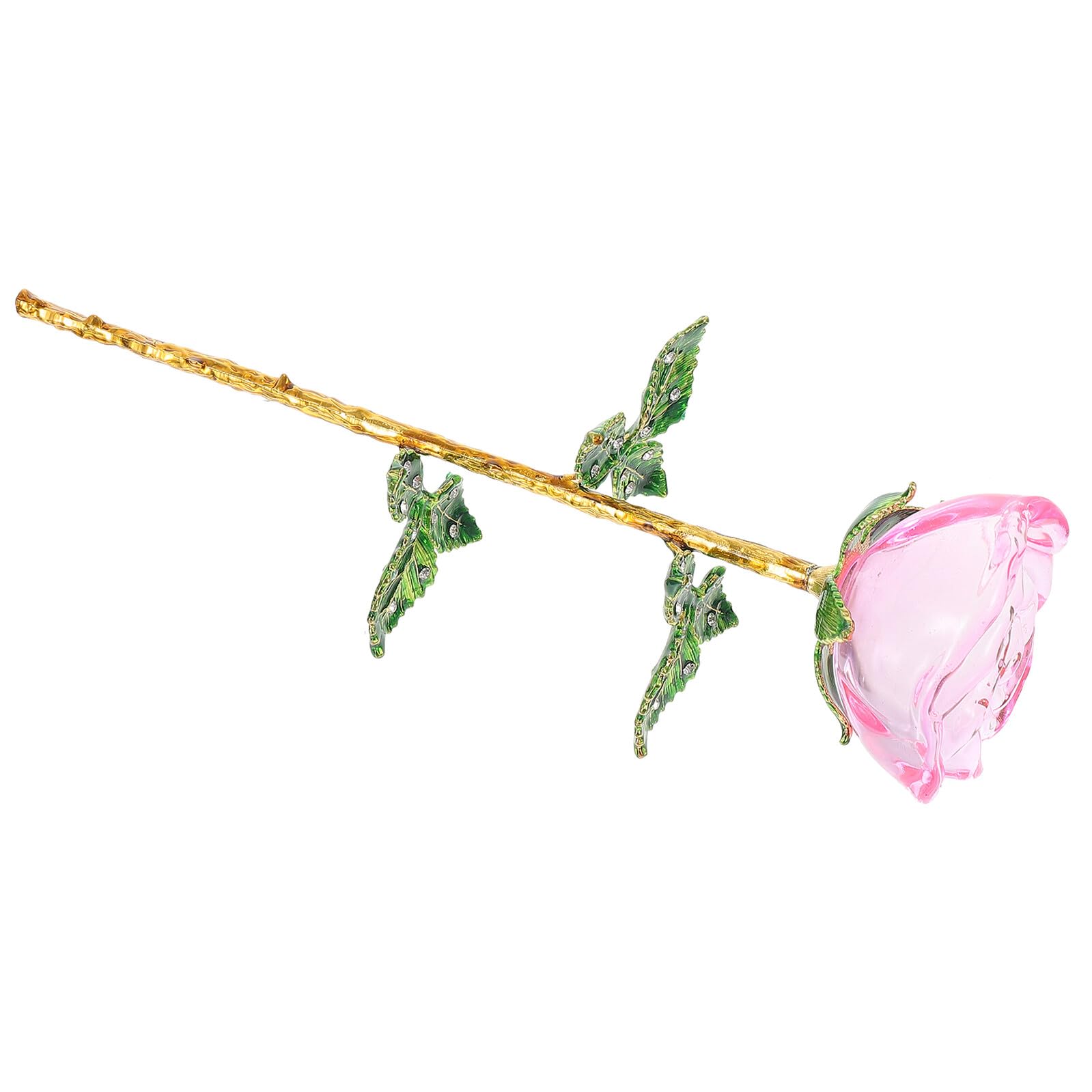 Rose artificielle en verre cristal pour décoration de table de mariage