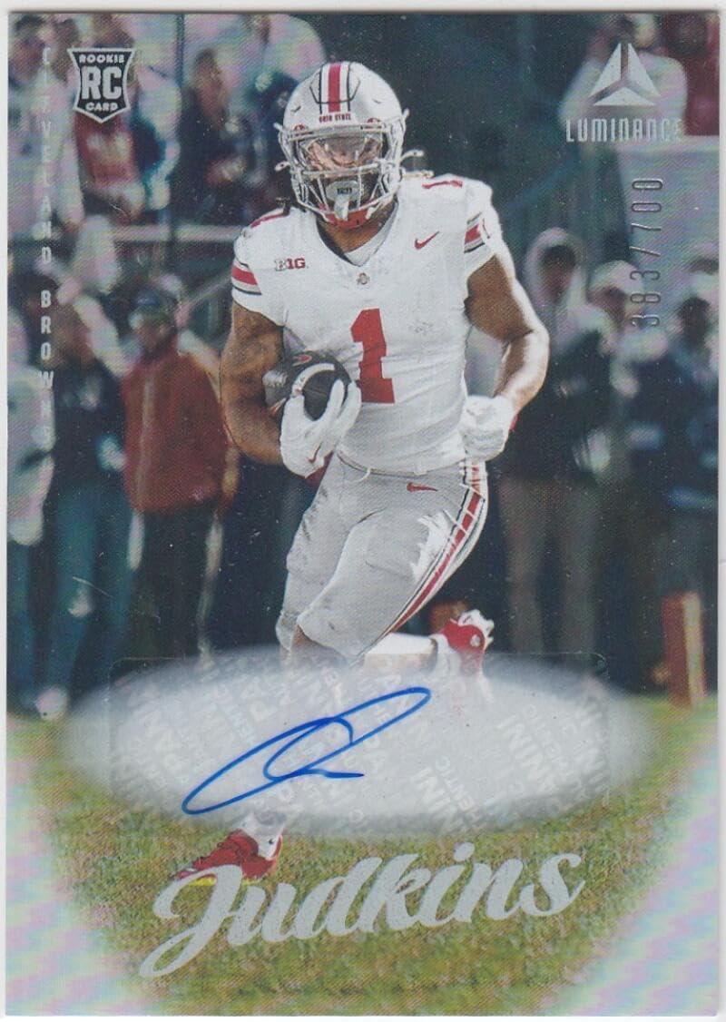Football Trading Card 2025 Panini Luminance Auto Vertical #110 Quinshon Judkins EX/NM RC Rookie Auto 383/700 Browns