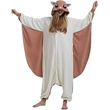 DarkCom Adult Flying Squirrel Onesie Cosplay Pajamas Halloween Costume | One Piece Sleepwear for Women Men,Funny Onesie,Snuggle Homewear,Christmas Pajamas