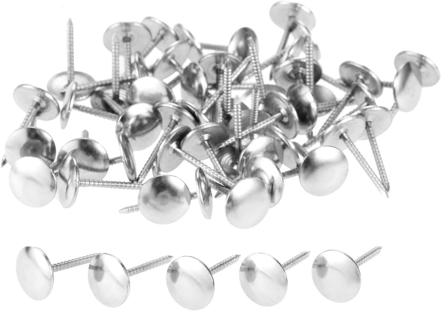 Punaises de Rembourrage, Clous de Rembourrage argentés 12x21mm, 200 pièces, boîte à Bijoux en Bois, Porte canapé Meubles, punaises de décoration, Goujons punaises