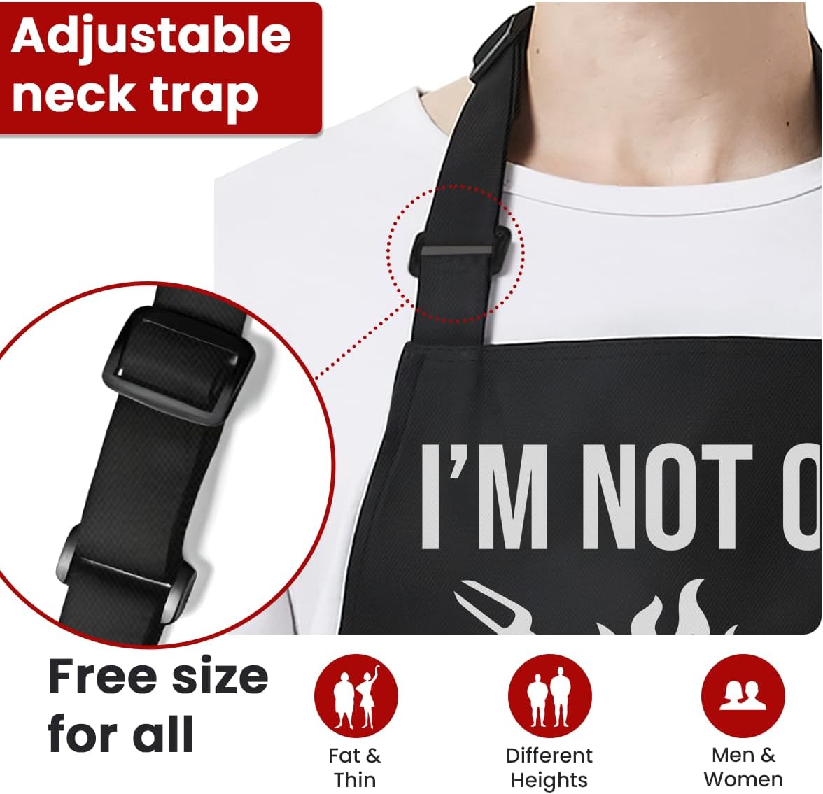 SANDJEST Funny Apron for Dad - Birthday Father’s Day Cooking Grilling Gifts for Mens - Image 4