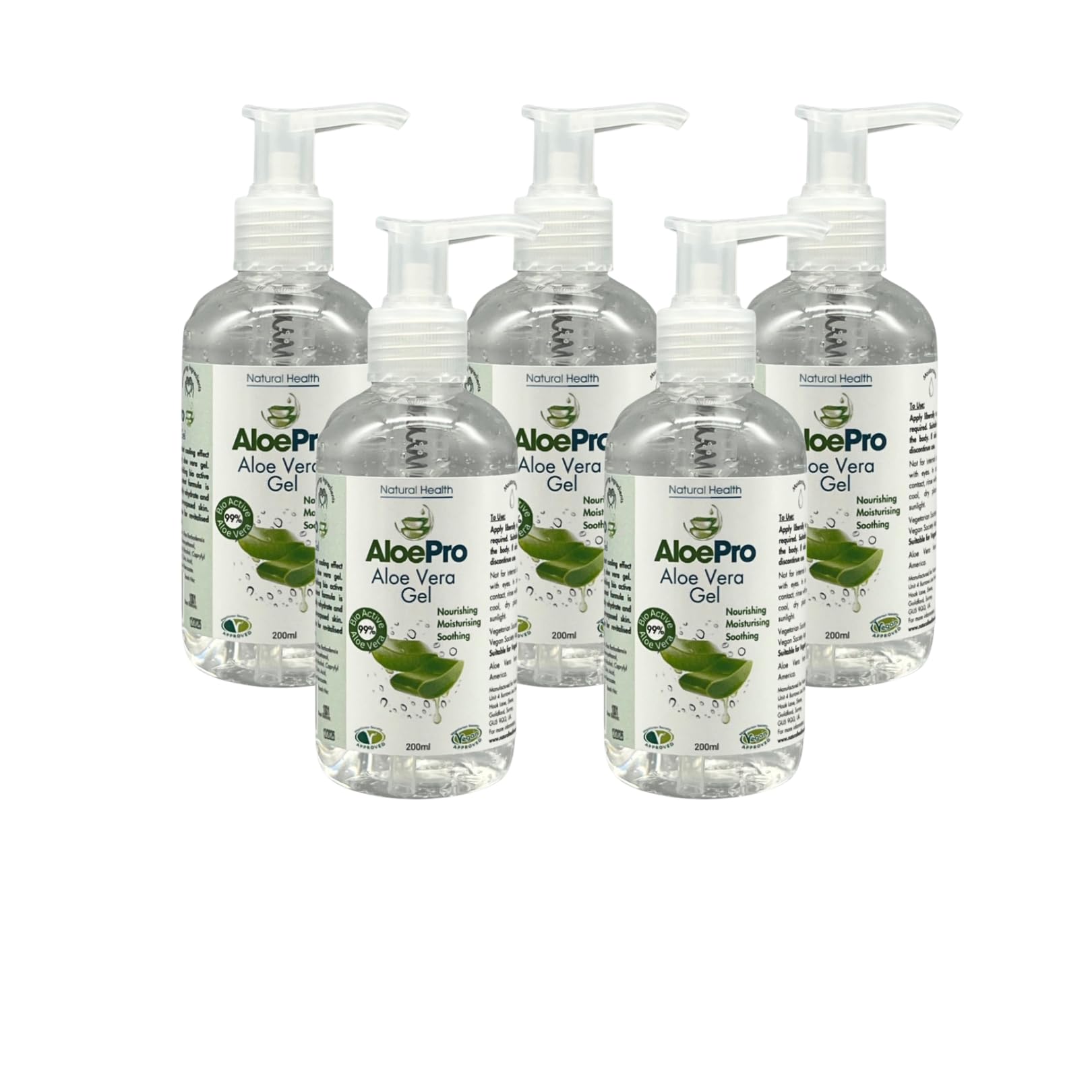 Aloe Pro Pure Vegan Aloe Vera Gel 200ml – Natural Aftersun, Cooling, Moisturising & Soothing | Cruelty Free | For Skin & Hair | Bug Bites, Minor Burns, Dermaplaning, Post-Laser Care