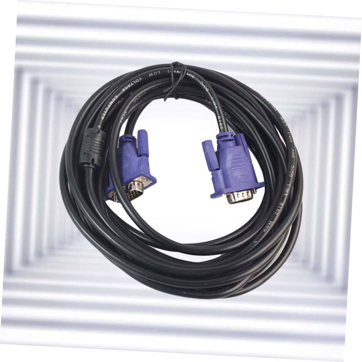 Cable Wholesale 25 ft. 3.5 mm Coaxial Construction Shielded Plenum SVGA Cable with Audio - Black