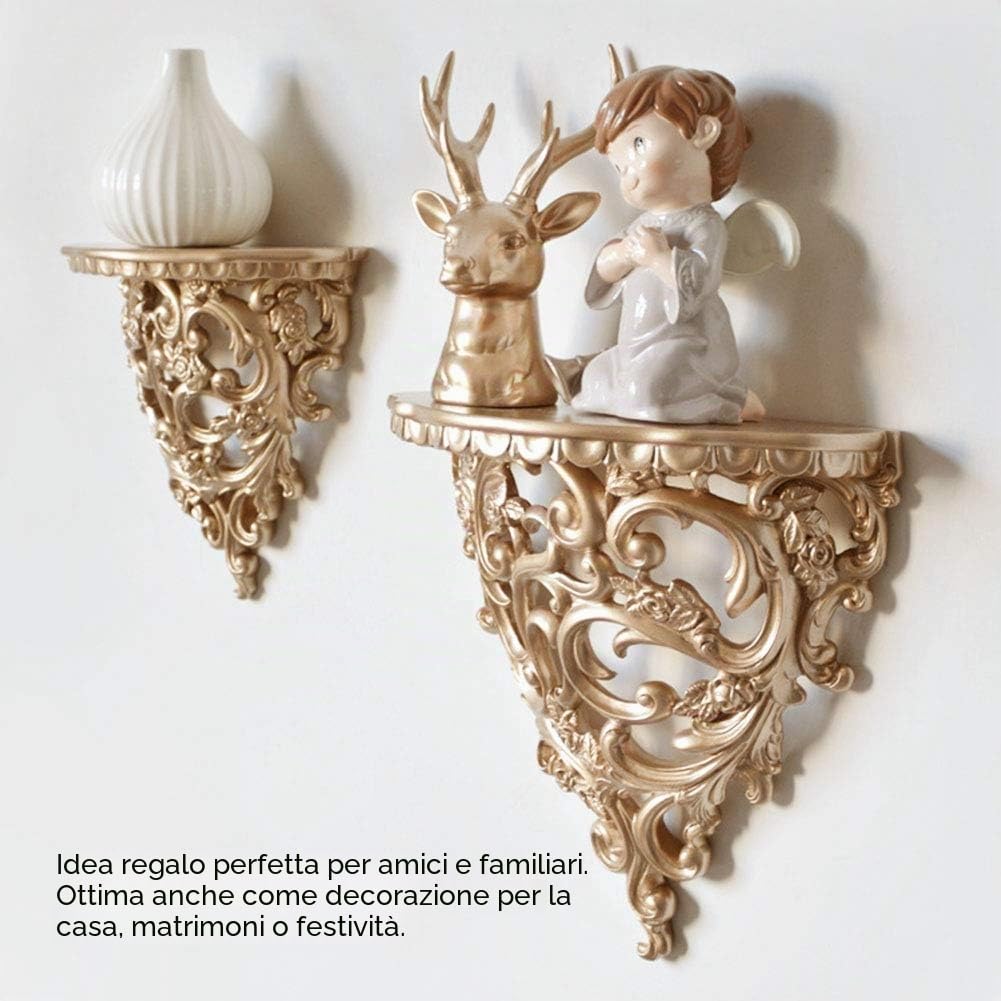 Scaffale da Parete, Scaffale in Stile Cavo Europeo, Arte Unica, Decorazione per la casa, Soggiorno, Mensole Decorative in Stile Barocco, per Decorazione da Parete
