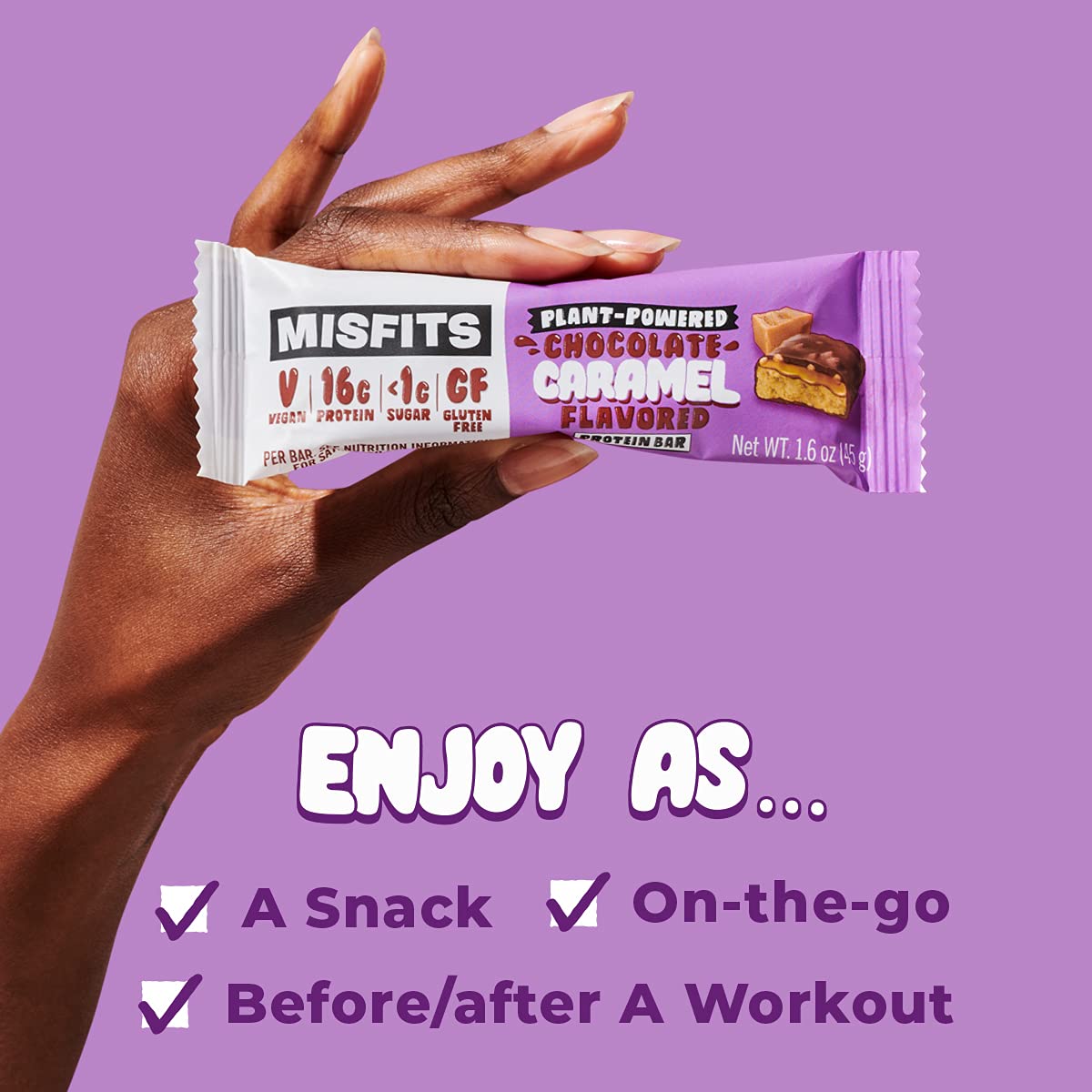 Misfits Vegan Protein Bar, Variety Case, Plant Based Chocolate Protein