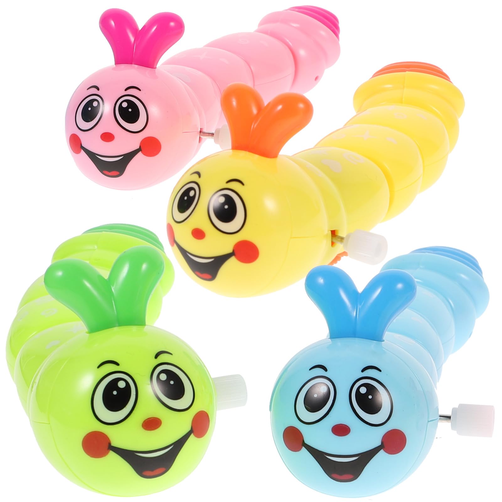 jojofuny 4 Pz Bruco Meccanico Wind up Giocattoli Bambino Bambini Carica i Giocattoli Bruco Giocattolo Pulcino di Pasqua Gli Animali a Orologeria Giocattolo Strisciante Bruco a Molla Puzzle