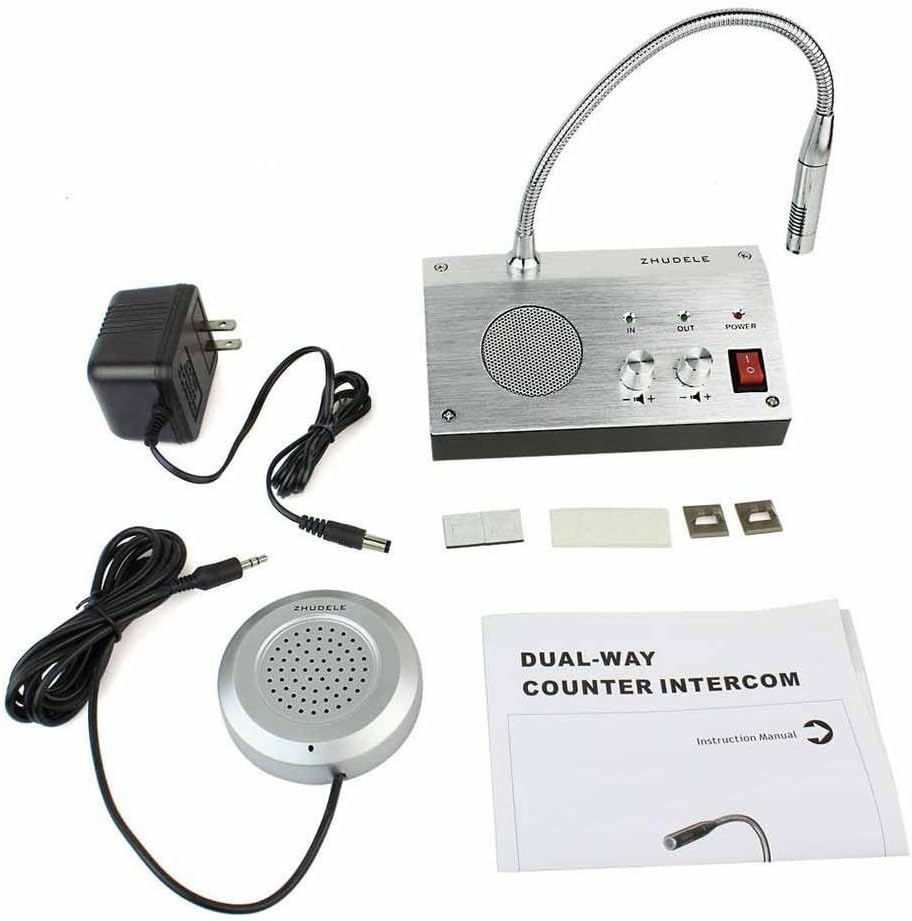 Bank Counter Window Intercom System Dual-way Intercommunication Microphone Interphone Speaker System 3W