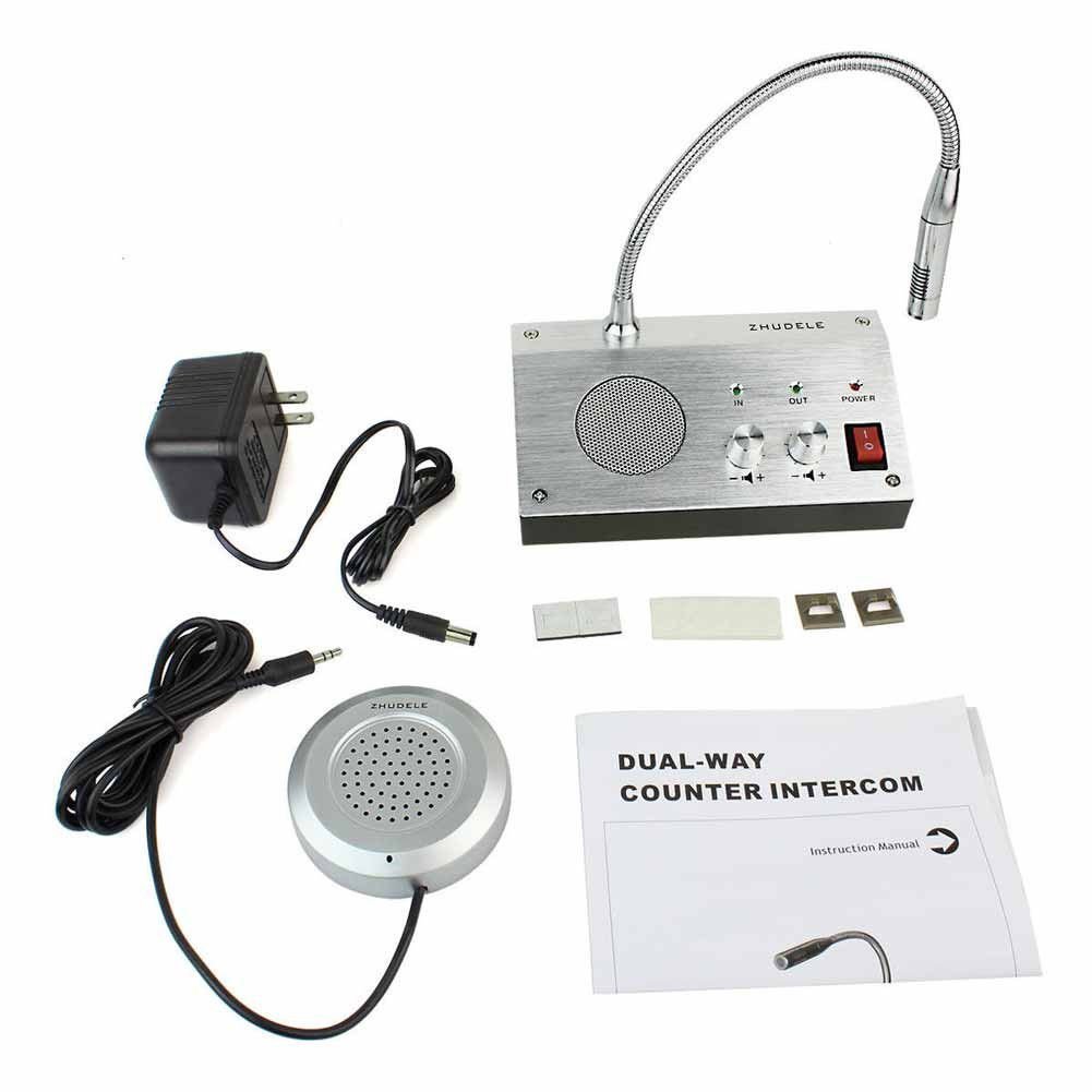 Bank Counter Window Intercom System Dual-way Intercommunication Microphone Interphone Speaker System 3W