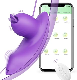 APP Remote Control Vibrator Adult Toys, Mini Remote Vibrator with 10 Sex Swing Licking & Vibrating Modes, Long Distance Panty Wearable Vibrator Discreet and Quiet, Adult Sex Toys & Games for Couples