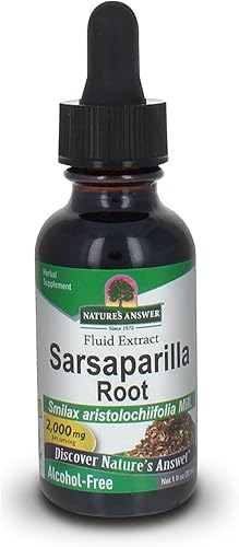 Natures Answer Líquido de raíz de zarzaparilla sin alcohol 1 onza líquida Limpiador natural y desintoxicante