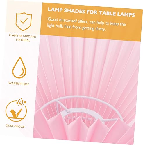 Miniatura 9 de Housoutil Pantalla de lámpara de araña Pantalla de lámpara de tela plisada Pantalla de lámpara grande Pantalla de lámpara plegable de escritorio