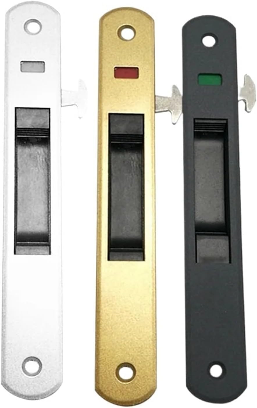 Sliding Glass Door Window Handle Lock Hook Style Flush Mount Zinc Alloy Sliding Glass Door Handle Window Handles 1 Set(Black)