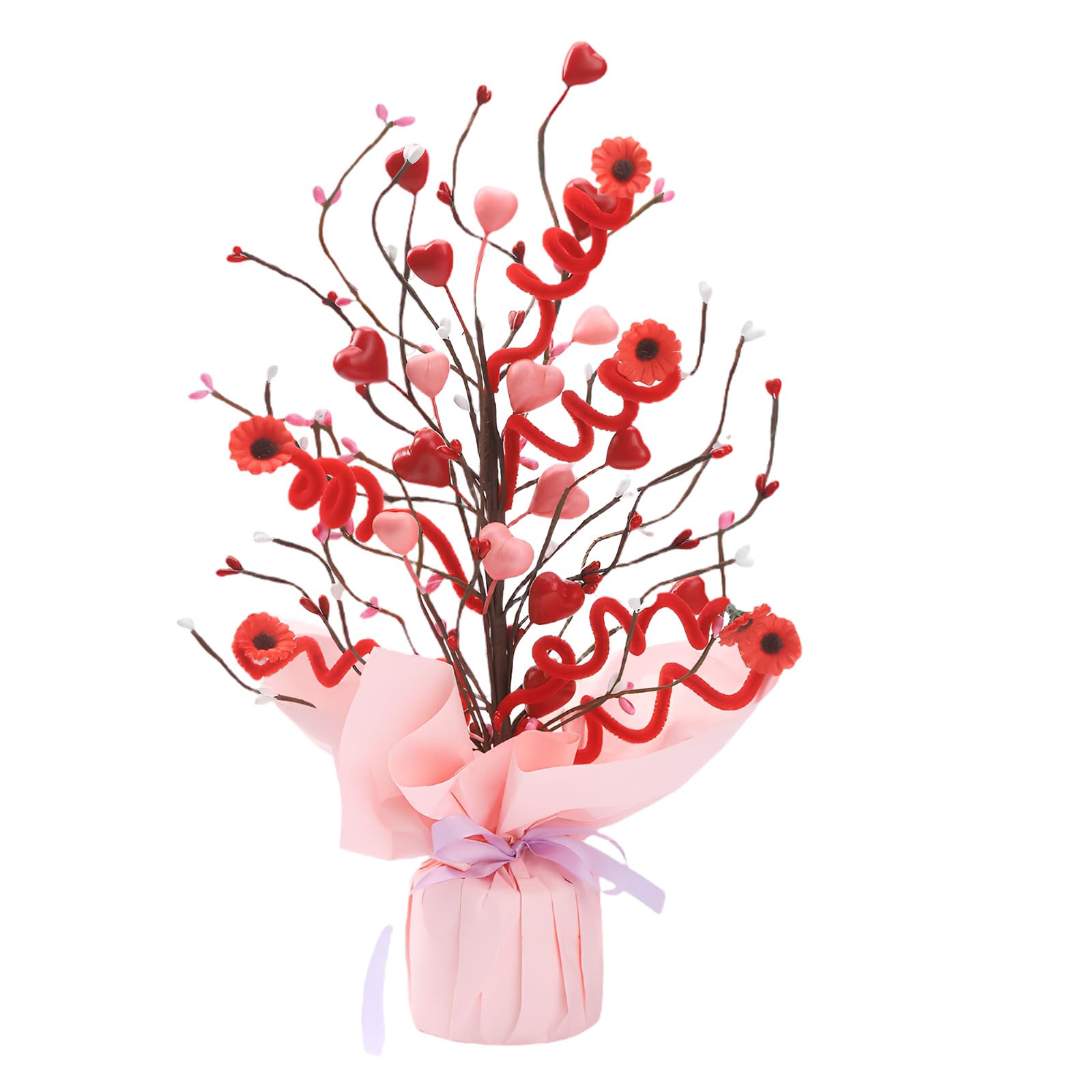 Elnwnnkc C Artificial Heart Berries Flowers Arrangement Bouquet For Valentines Day Home Styling And Party Decoration Elegant Artificial Heart Berries Flowers Arrangement Bouquet