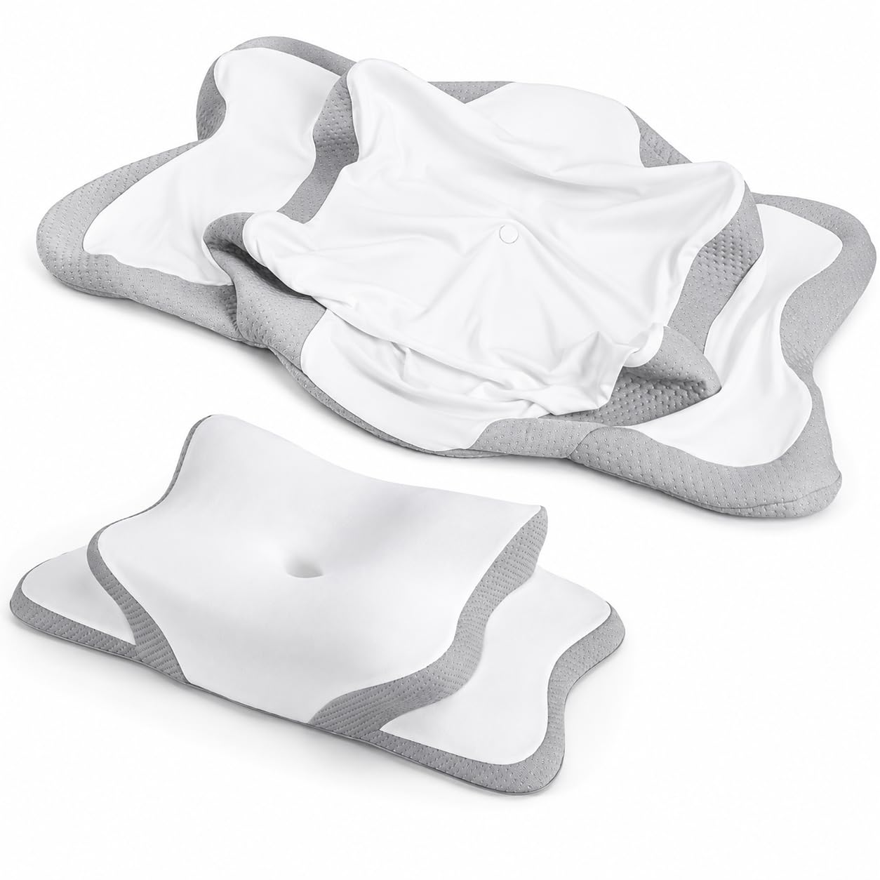 Pliera Ice Silk Cooling Pillowcase, Breathable & Washable Pillow Cover with Concealed Zipper, Replacement Pillow Sleeve for Ergonomic Butterfly Memory Foam Pillow