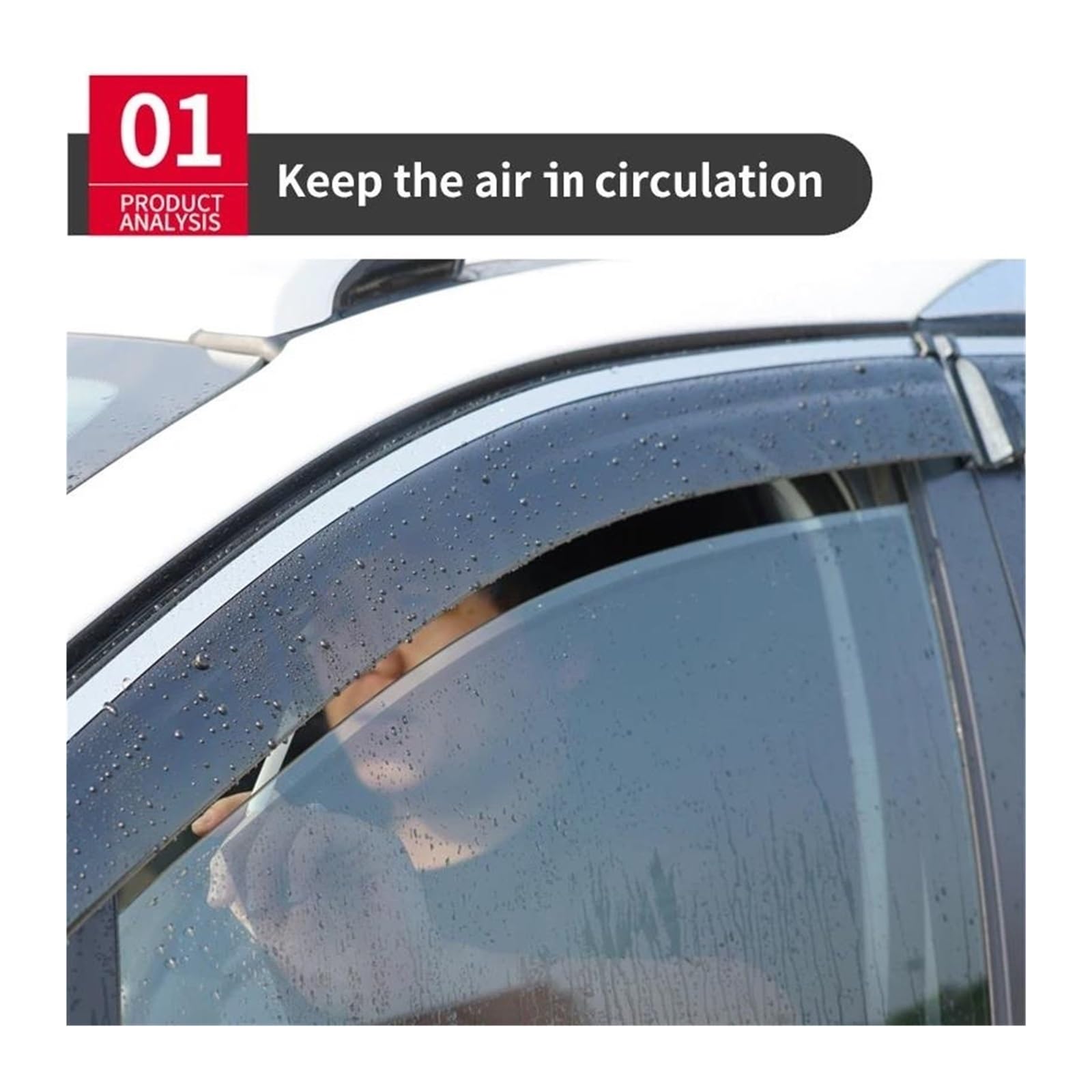 Deflectores de Viento Accesorios para URV 17 2018 2019 2020 2021 2022 Deflectores Lluvia para Ventanas Parasol para Techo Visera Ventilación Alerón Deflector Aire(Acero Inoxidable)