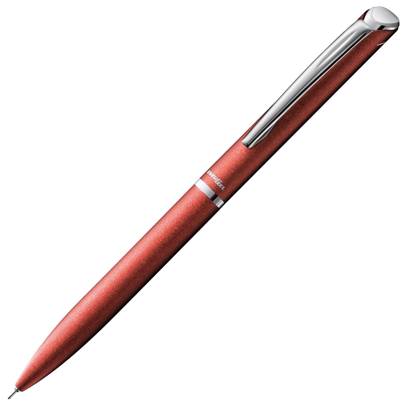 Pentel Gel Ink Ballpoint Pen, EnerGel Fillography, 0.5mm, Red Barrel, BLN2005B, Black : Office Products