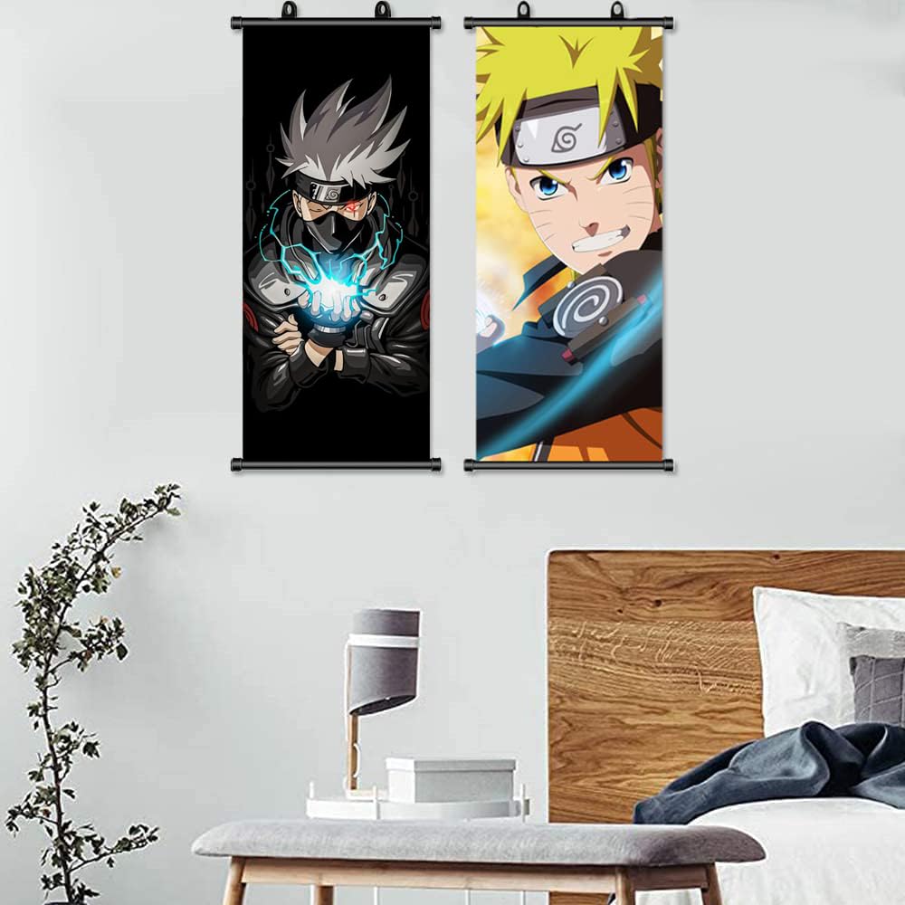ZPPLD Naruto Poster à enrouler Naruto Grande Affiche Anime Hatake Kakashi Figurine Anime Jeu Vidéo Scrolling Tissu et Poster pour Décoration Murale 70 x 30 cm