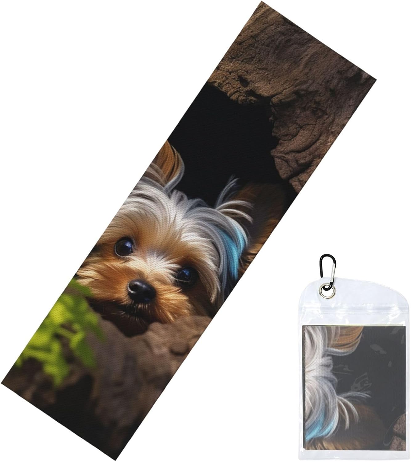A Little Yorkshire Terrier Cooling Towel Cold Exercise Towel, Soft Breathable Ice Towel Microfiber Gym Towel with PVC Pouch for Yoga Golf Gym Fitness 40″X12″