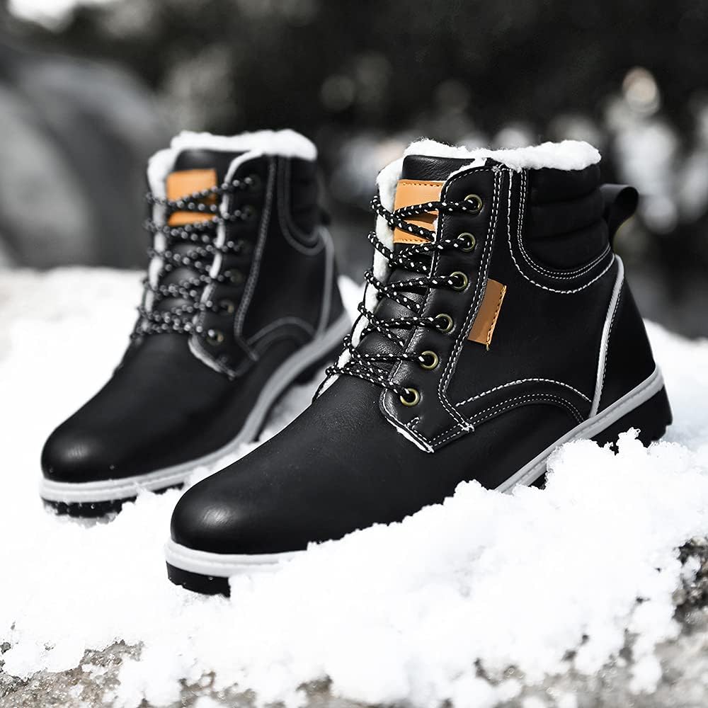 Lightweight Winter Hiking Boots Ankle Snow Warm Hiker Shoes Fur Lining Shoes Mens Womens Non Slip Soft Lined Outdoor Sneakers Camping Backpacking Hunting Ski Work Shoes