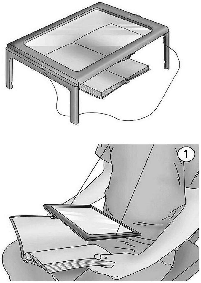 FiveJoy Hands-Free Page Magnifier for Reading with LED Lights - 3X Magnification - Has Flip Out Legs That Can Stand over Documen