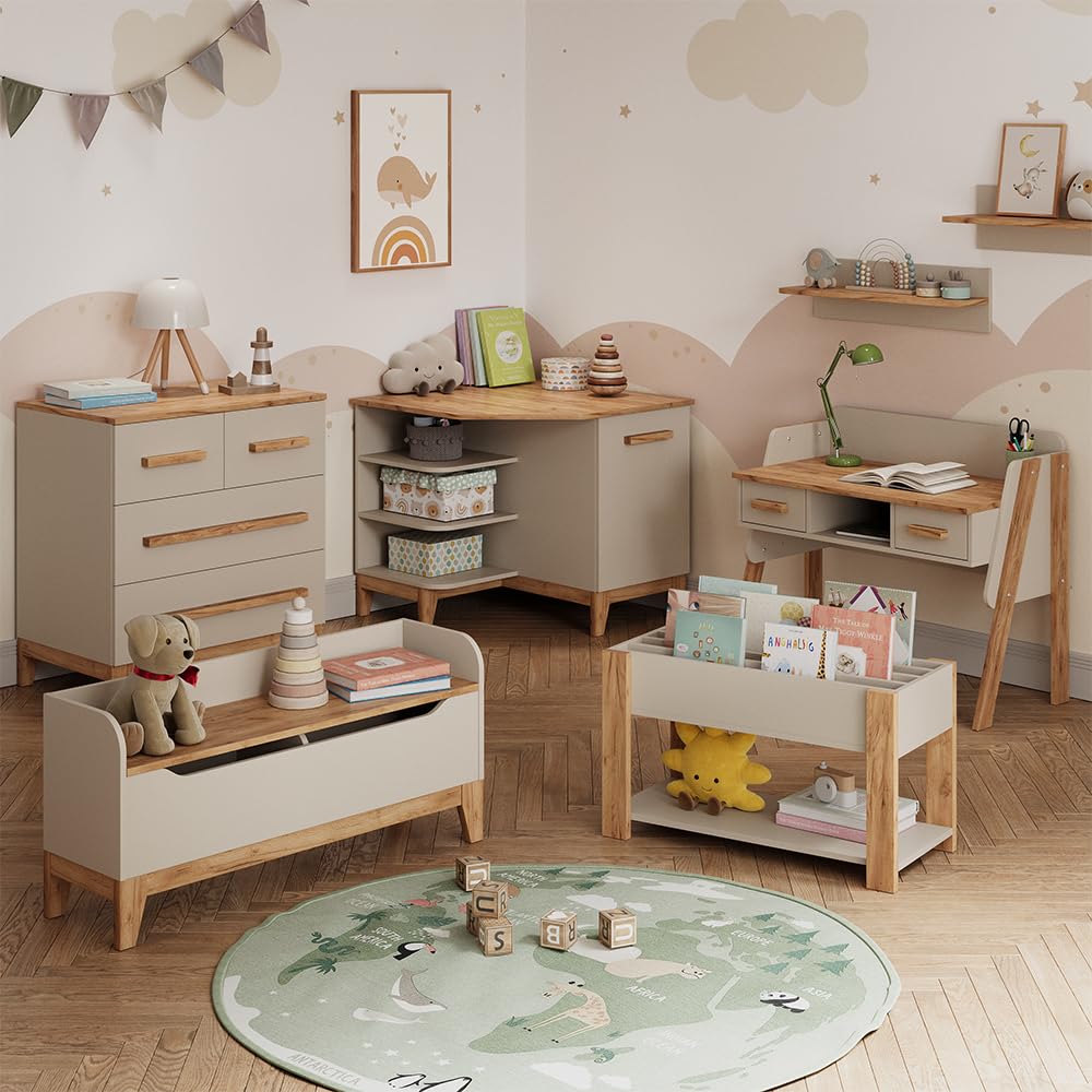 VitaliSpa Panca per bambini Malia, Cashmere/Artigianale, 107.2 x 63.8 cm, adatto come seduta e superficie d’appoggio per bambini