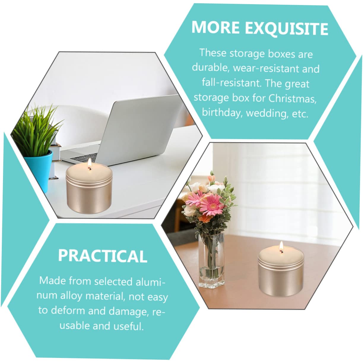 Beatifufu 4Pcs Frosted Candle Jars with Lids Candle Containers for Crafting Storage and Organizing Items Versatile Tins for Candle Making Supplies and More