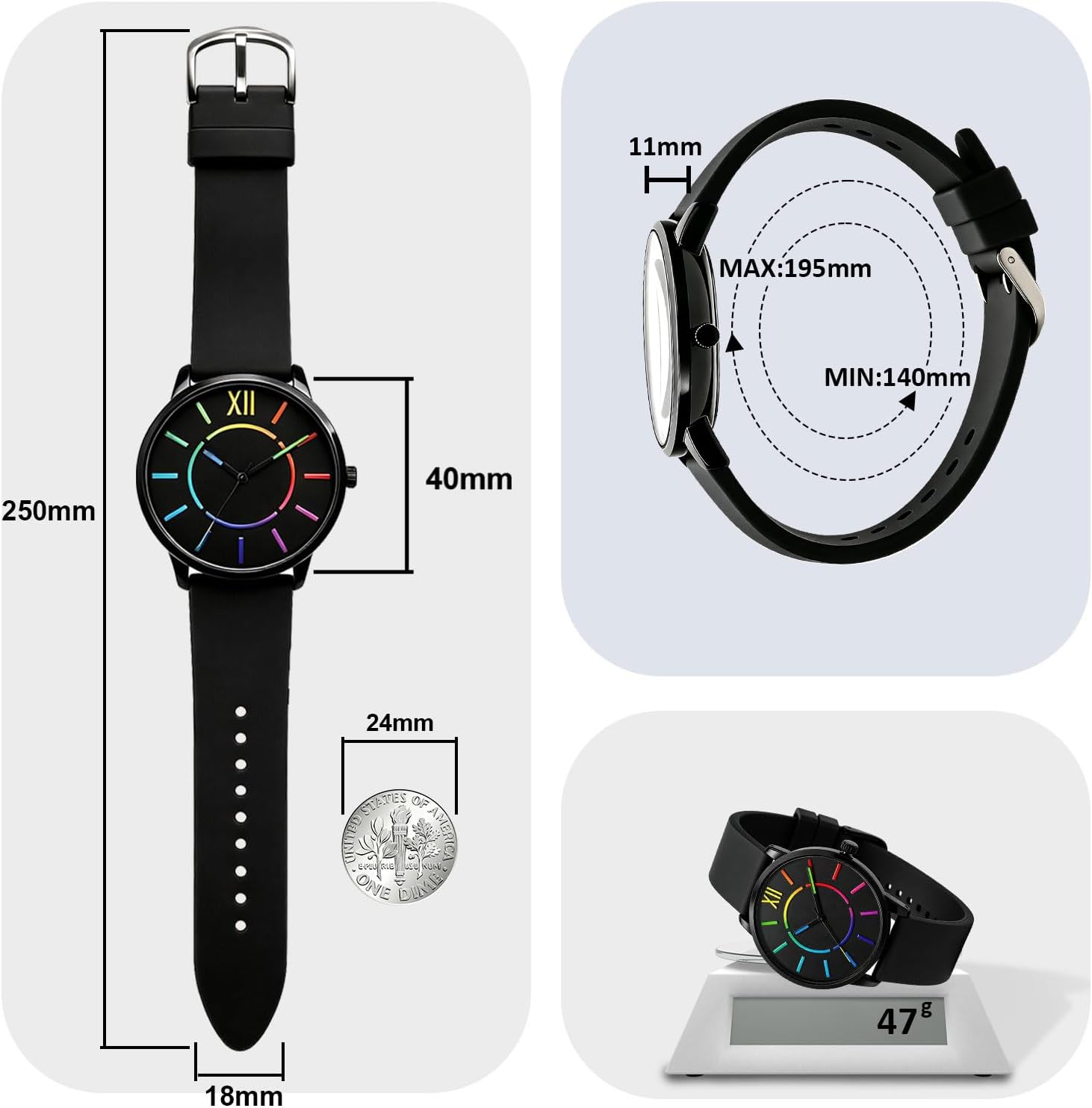 Bisley Watch for Women Men Large Face Silicone Waterproof Watch