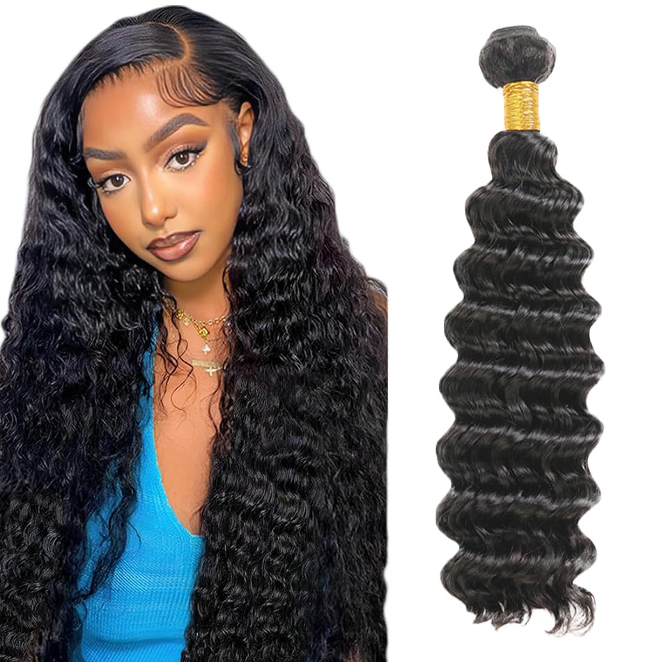 Cheveux humains extensions deep wave remy hair ondulé naturel pour femme