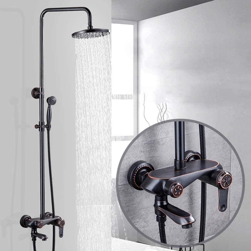 Ensemble de douche ménage en cuivre noir pour une salle de bain moderne et relaxante