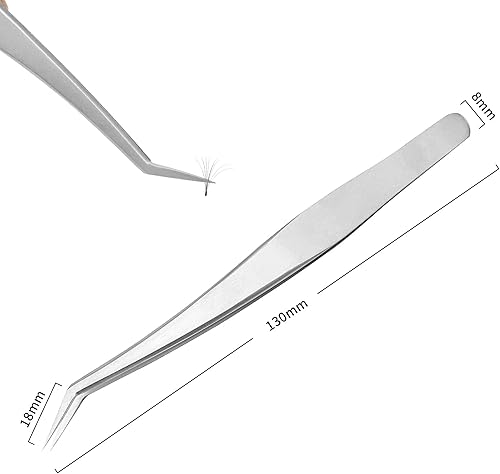 Miniatura 2 de LCCQQR Pinzas de pestañas Mega Volume para extensiones de pestañas, pinzas de precisión de acero inoxidable, 1 unidad.
