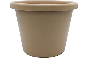 The HC Companies 8.5Inch Round Classic Durable Plastic Outdoor Planters for Flowers and Herbs